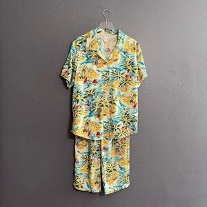 Sarah Bentley Vintage Hawaiian Two-Piece Lounge Set Size L